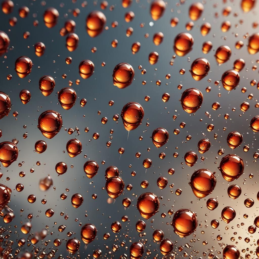 Macro Shot of Water Droplets in 3D Render