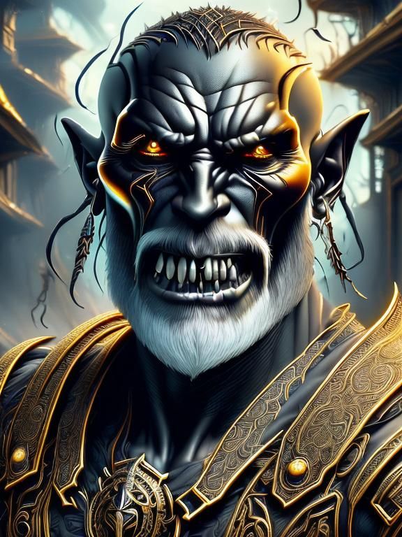 Portrait of a fearsome shadow warrior