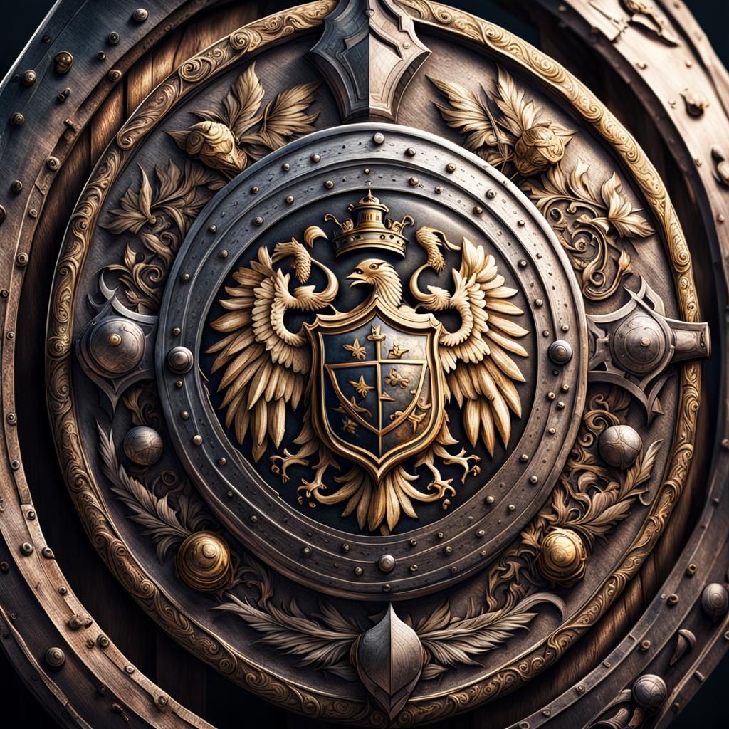 Detailed Illustrations of Historical Battle Shields