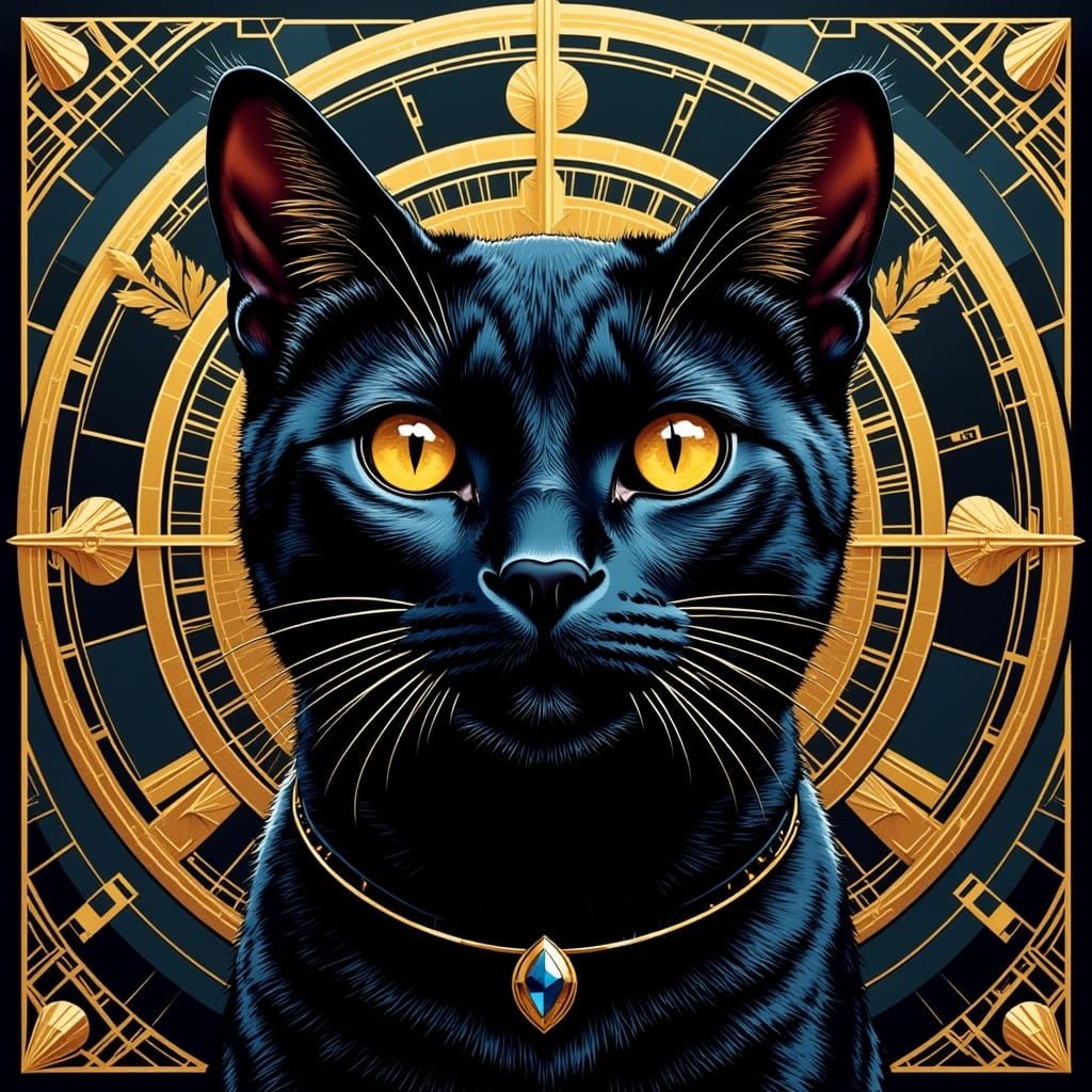 <lora:Native Art Deco:1.0>  Art Deco stylized poster of a bl...