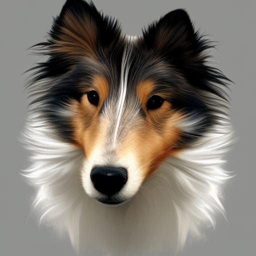 Hyperdetailed Shetland Sheepdog Portrait in Unreal Engine 5