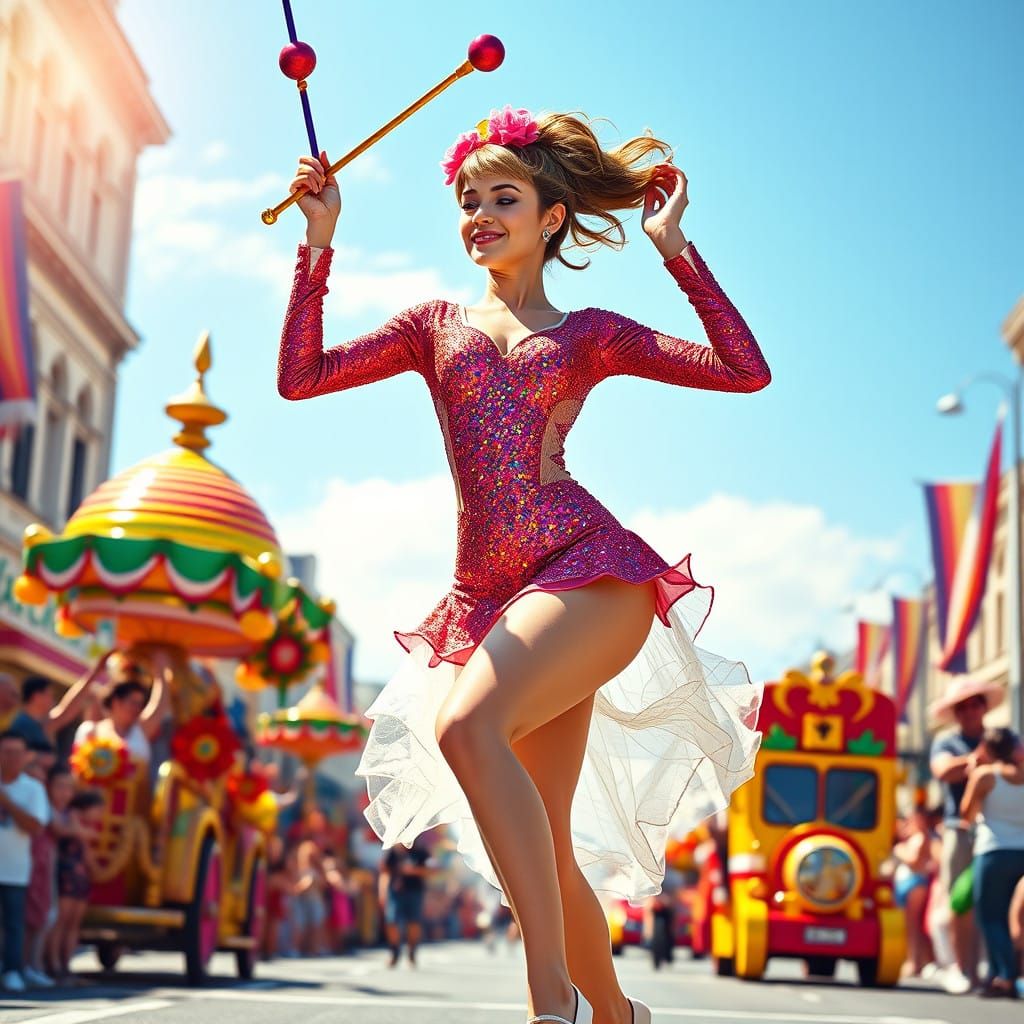 Glamorous Parade Baton Twirler