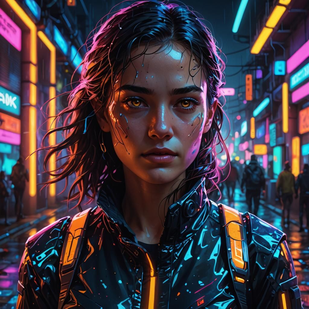 Sci-Fi Female Portrait with High-Tech Gadgetry