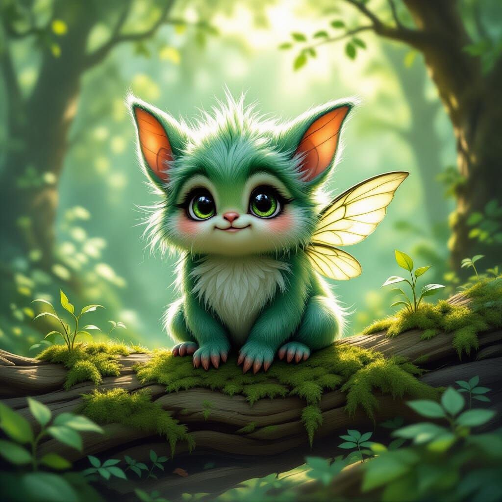 Whimsical Furry Snozgoblin in Enchanted Forest