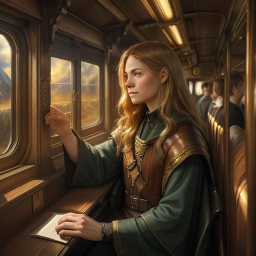 Wizard Student on the Hogwarts Express