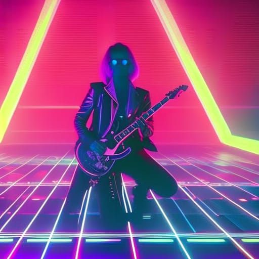 1980s Music Video with Laser Light Show