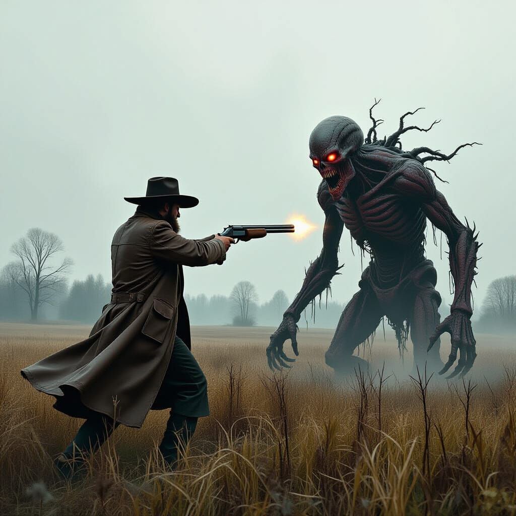 Grotesque Battle in a Desolate Field