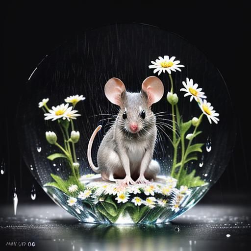 prompt
image in crystal art style of raining scenery a mice ...