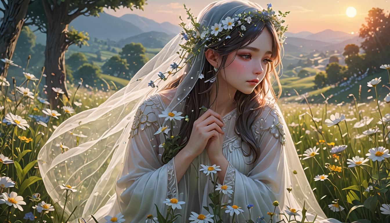 Ethereal Fairy in Blooming Meadow: 3D Anime Art