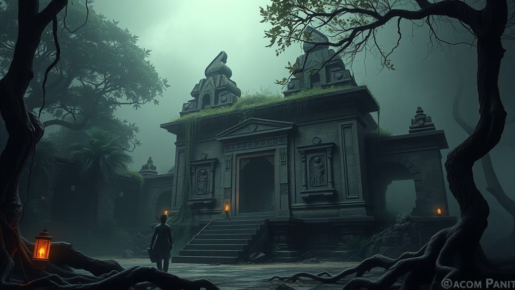 Ethereal Temple in Dark Jungle, Haunting Aesthetic, Fantasy ...