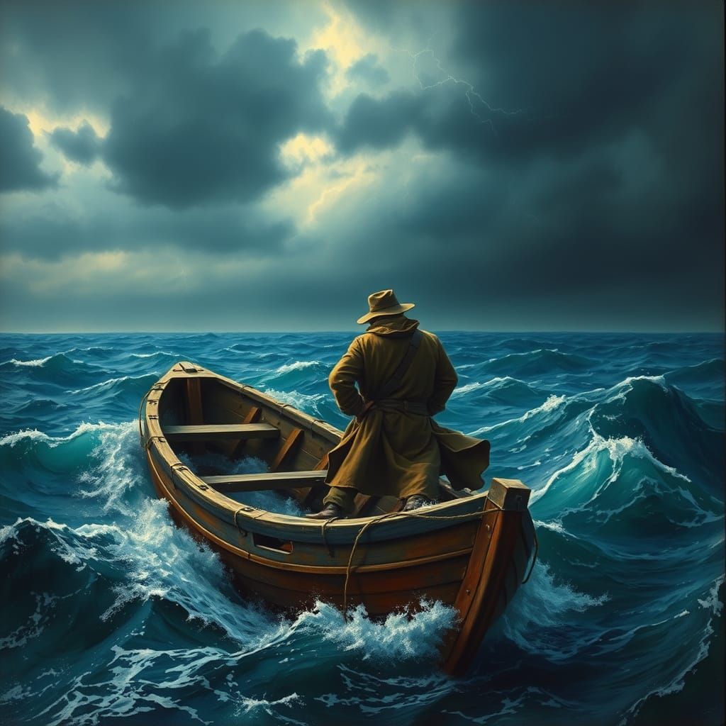 Dramatic Seaside Scene in the Style of Aivazovsky and Turner