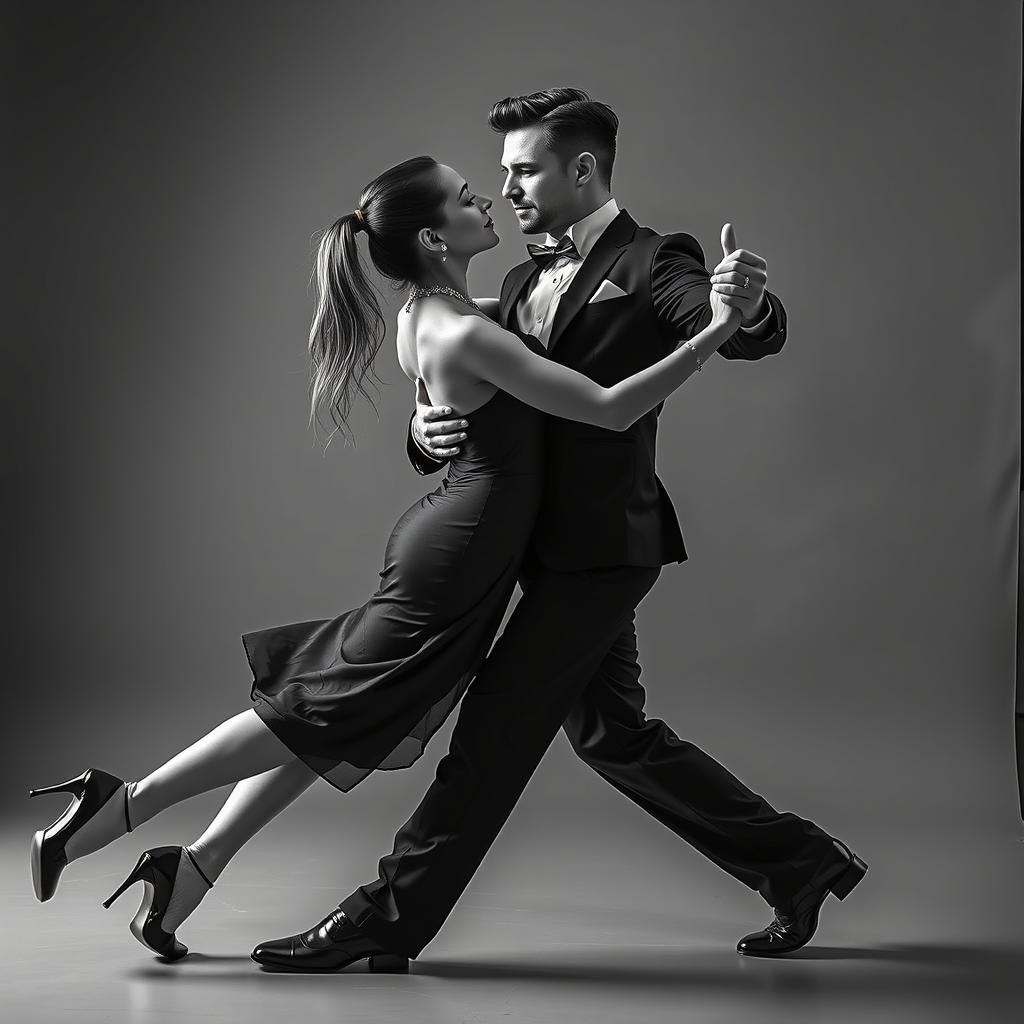 Dramatic Tango Dancers in High Contrast Portrait