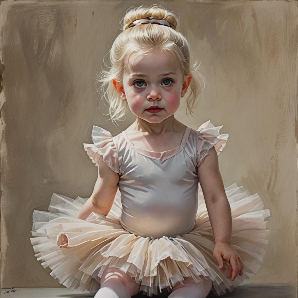 Sinister Blonde Toddler Ballerina Inspired by Rutkowski