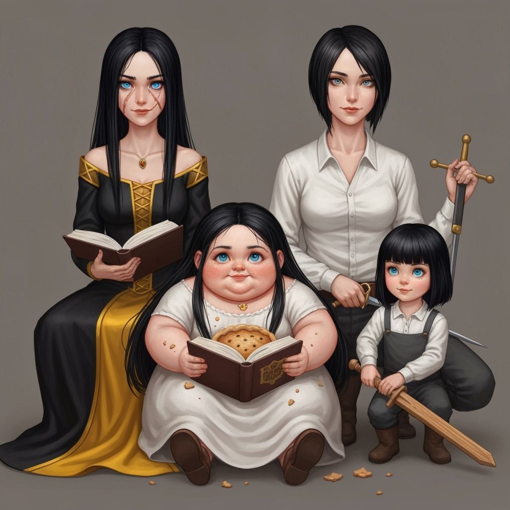 Medieval Royal Lesbian Family in Graffiti Art