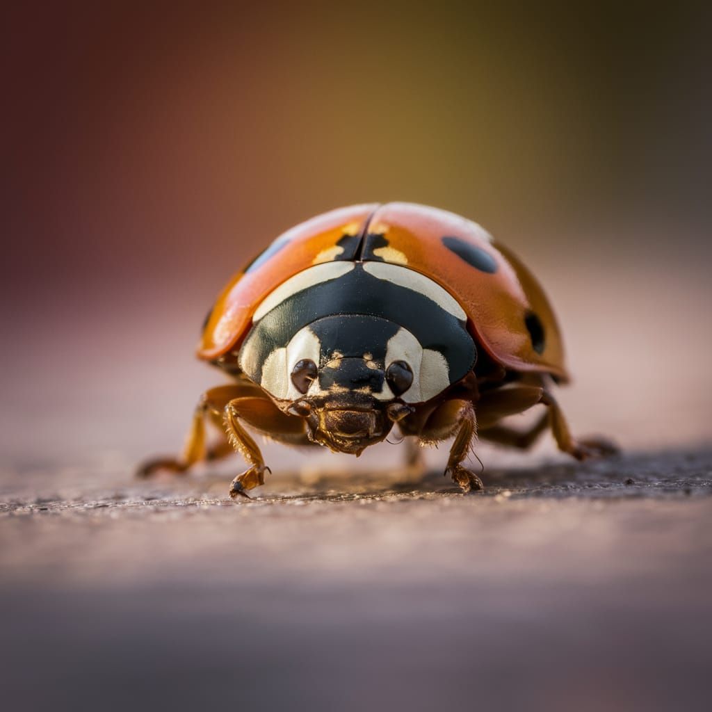 Close-Up Ladybug Portrait in Dreamy Bokeh