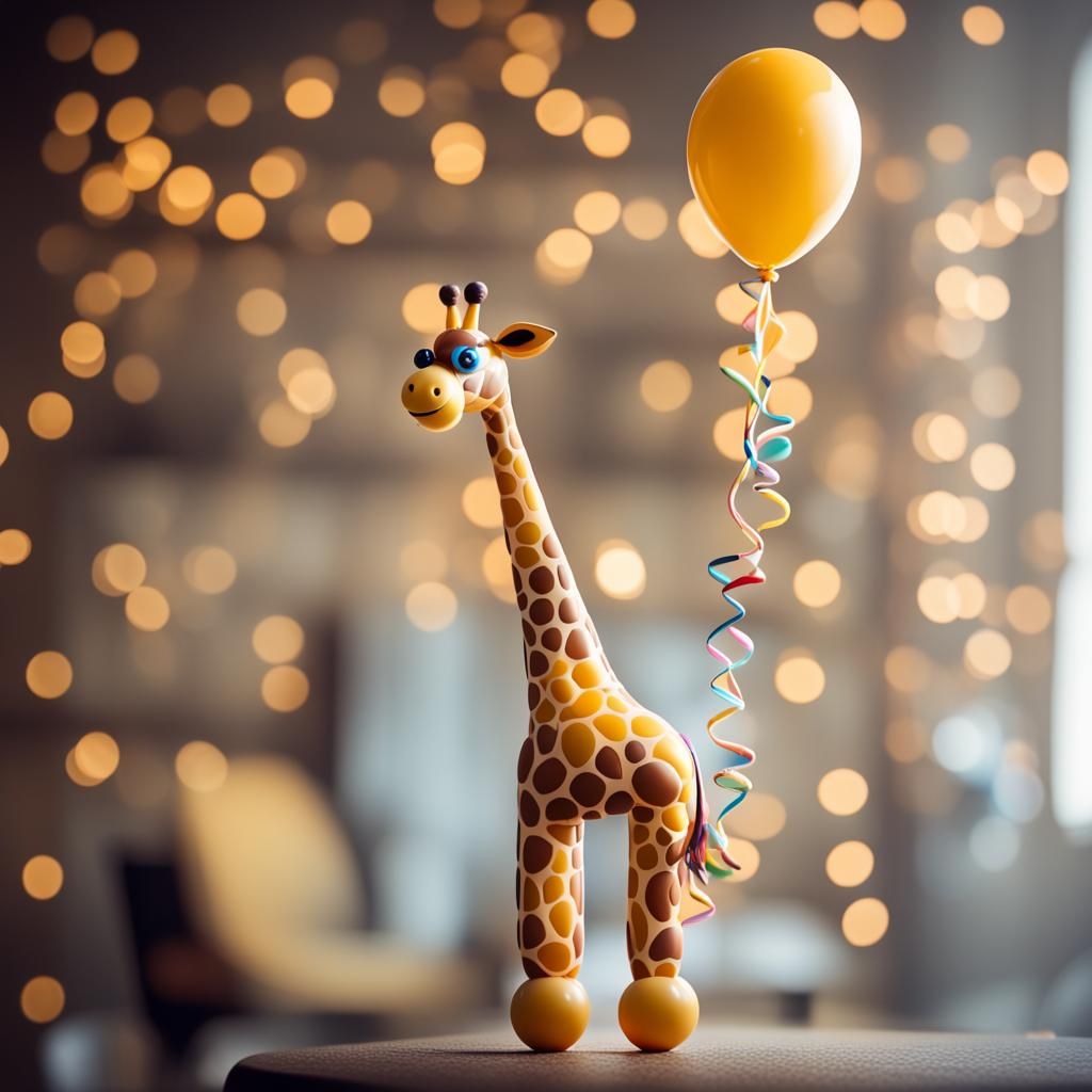 Balloon Giraffe in Natural Light Photography