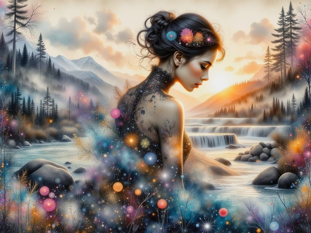 Surreal Dancer in Whimsical Landscapes