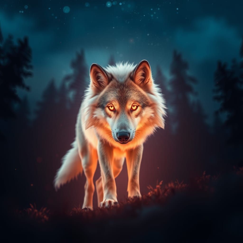 Glowing Flux Wolf