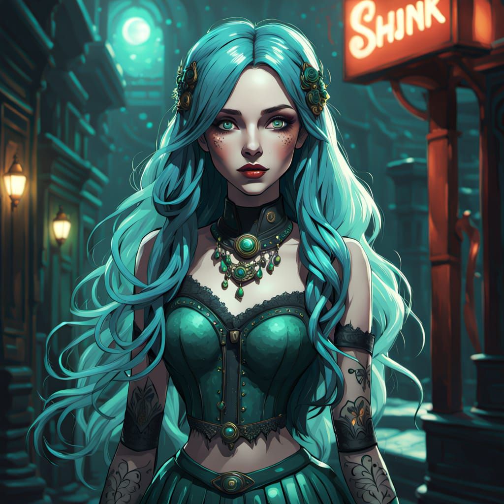 Ethereal Goth Fairy in Victorian Style