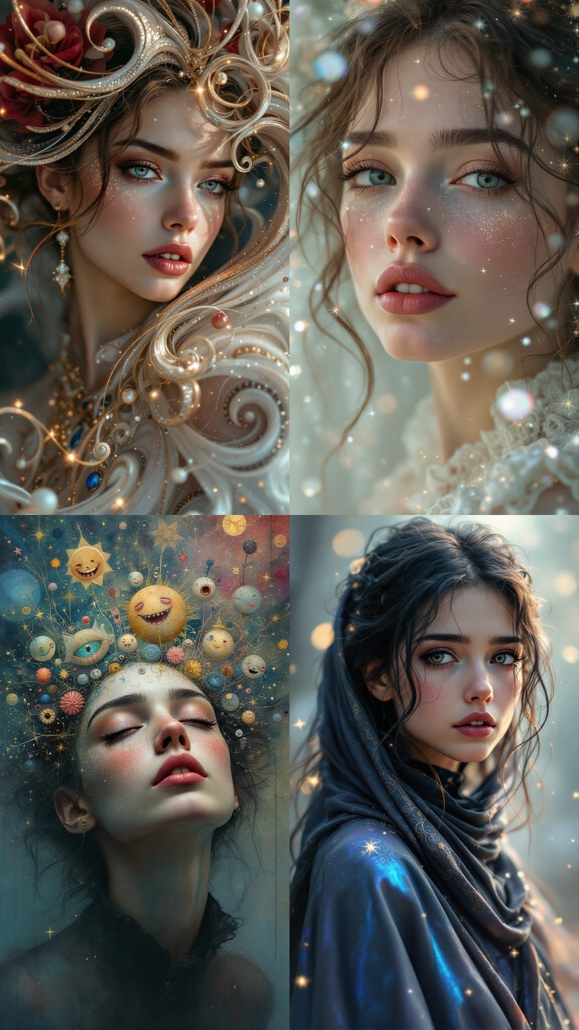 Mysterious Glittering Portrait in Vibrant Colors