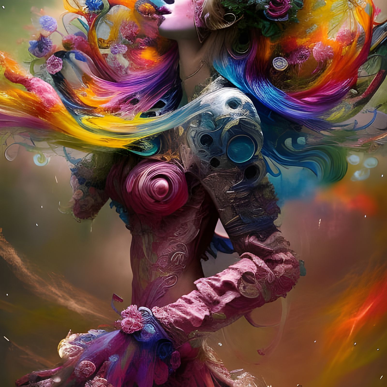 Stormy Flowerfield in Glass Chest: Fantasycore Artwork