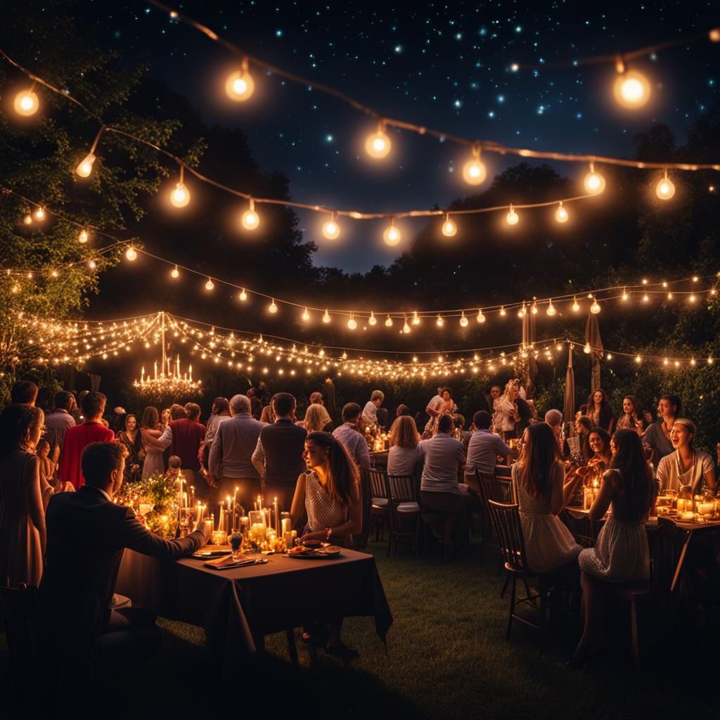 Garden party with candle lights