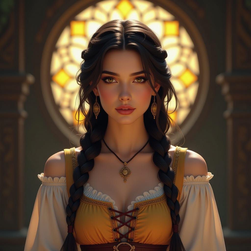 Peasant Girl in Dark Fantasy Style