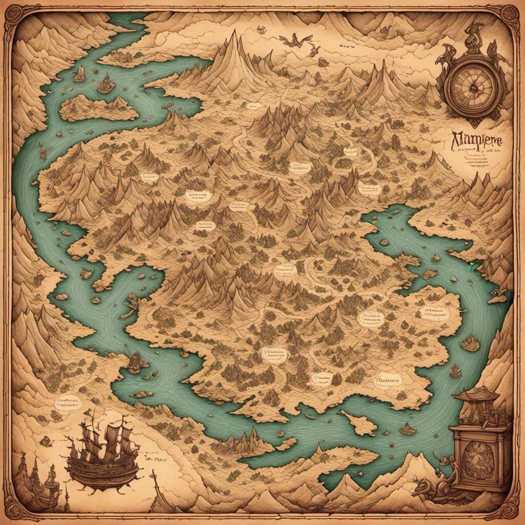 Vintage Dragon Map Concept Art