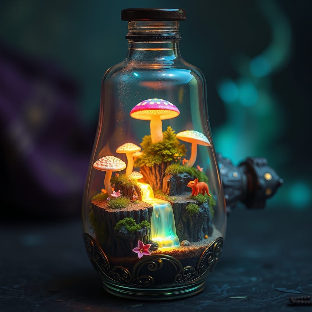 Fantasy World in a Bottle: Dreamlike Miniature Realm