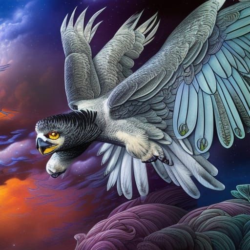 Harpy Eagle in Flight: Detailed Digital Art