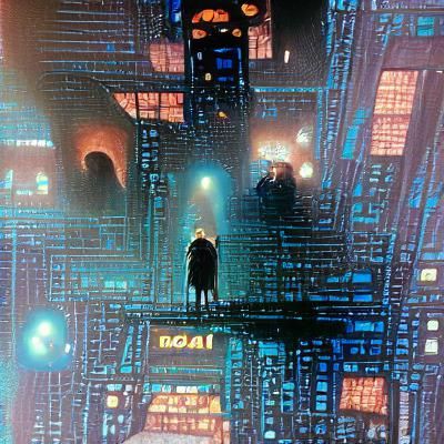 Dystopian Cityscape Inspired by Blade Runner and The Incal