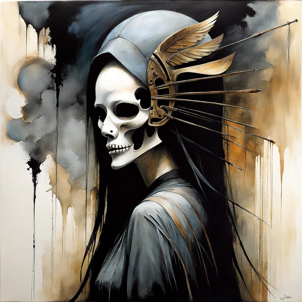 Girl in Death Mask: Eric Lacombe Inspired Art