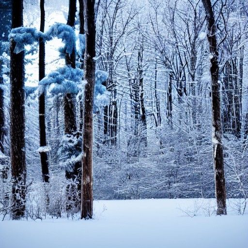Icy Winter Forest Scene