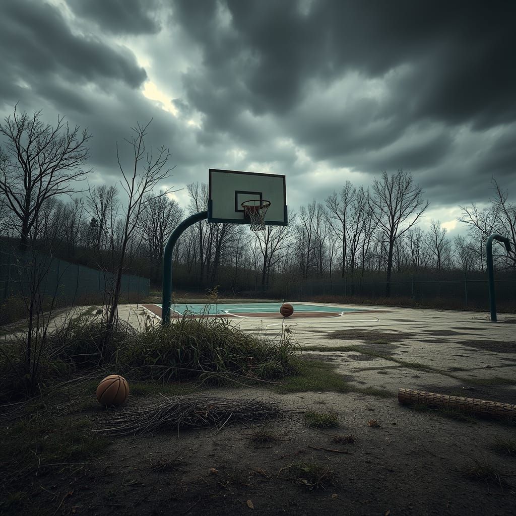 Post-Apocalyptic Basketball Court: A Hauntingly Realistic Sc...