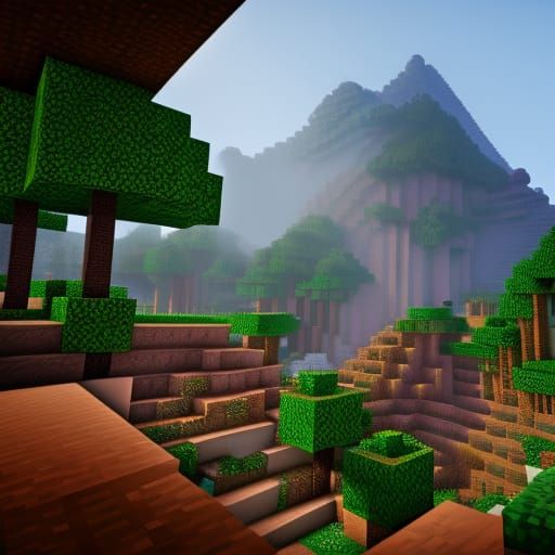 Detailed Minecraft Block Fantasy Concept Art