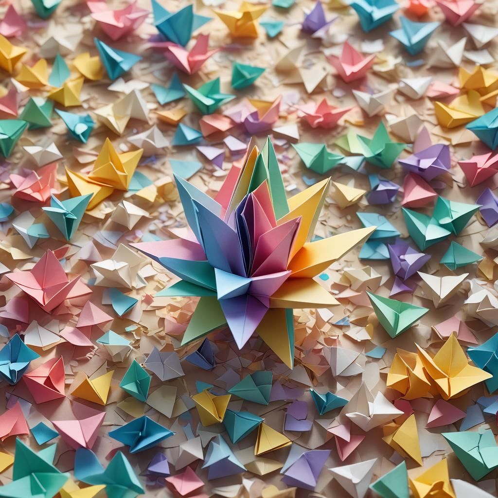 Dreamy Origami Paper Art in Rainbow Hues