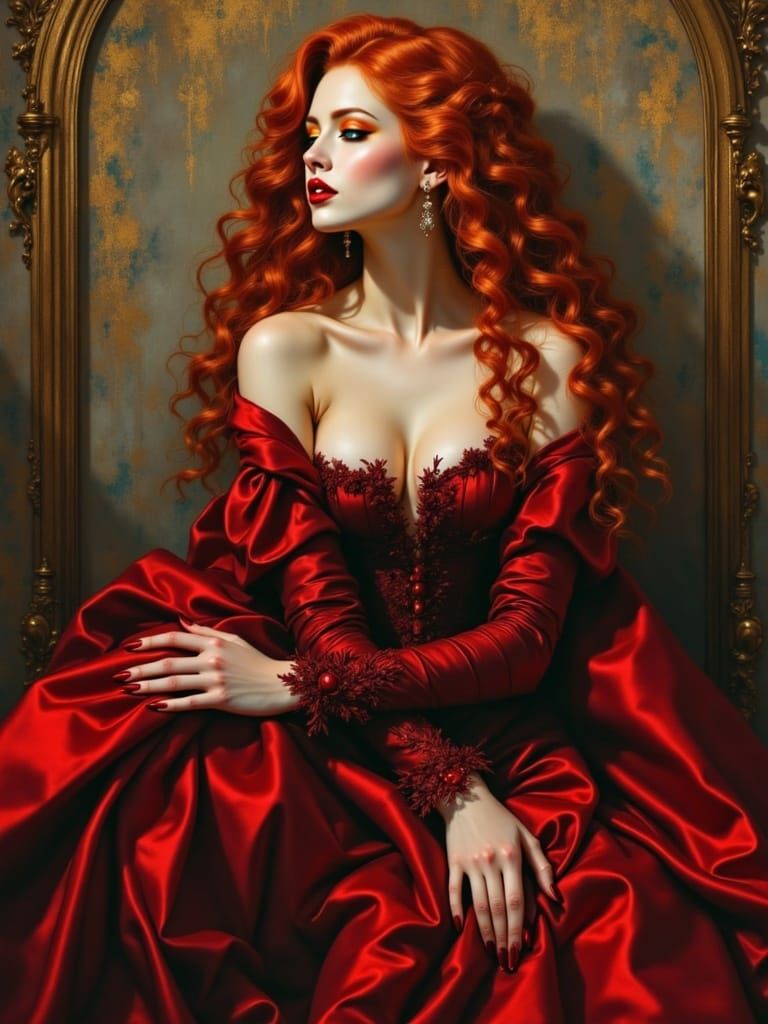 Vampiress in a Dramatic 2932 AD Gown, Inspired by Lord of th...