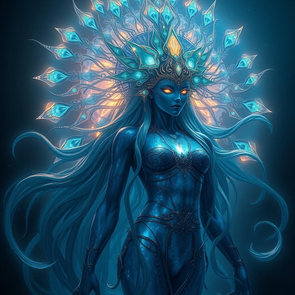 Ethereal Aquatic Goddess in a Mystical Realm