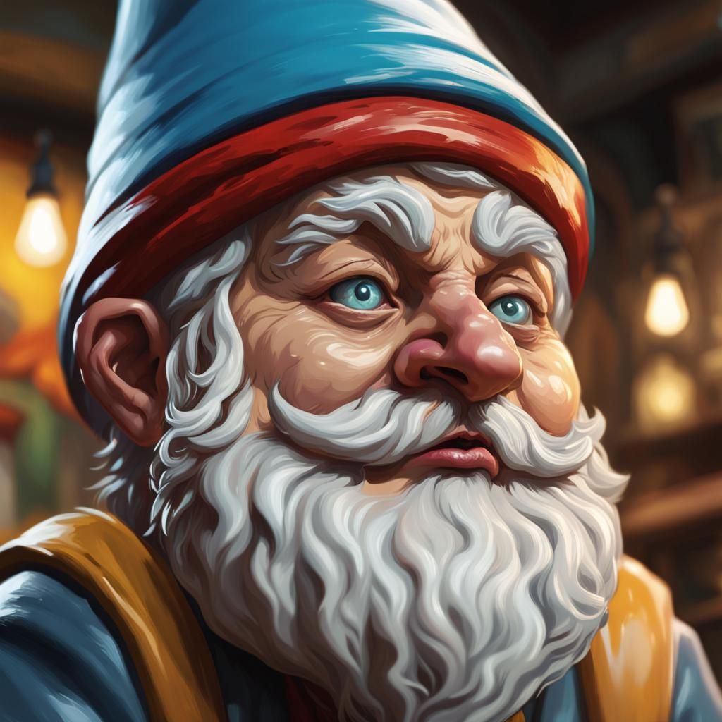 Hyperrealistic Gnome in Splash Art Style