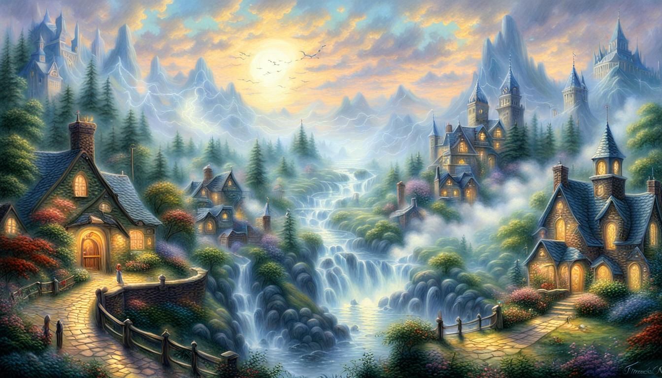 Ethereal Fantasy Scene in Hyperdetailed Style