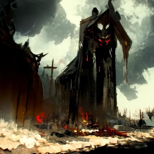 Sinister Wrath of Hell: A Dark Fantasy Scene