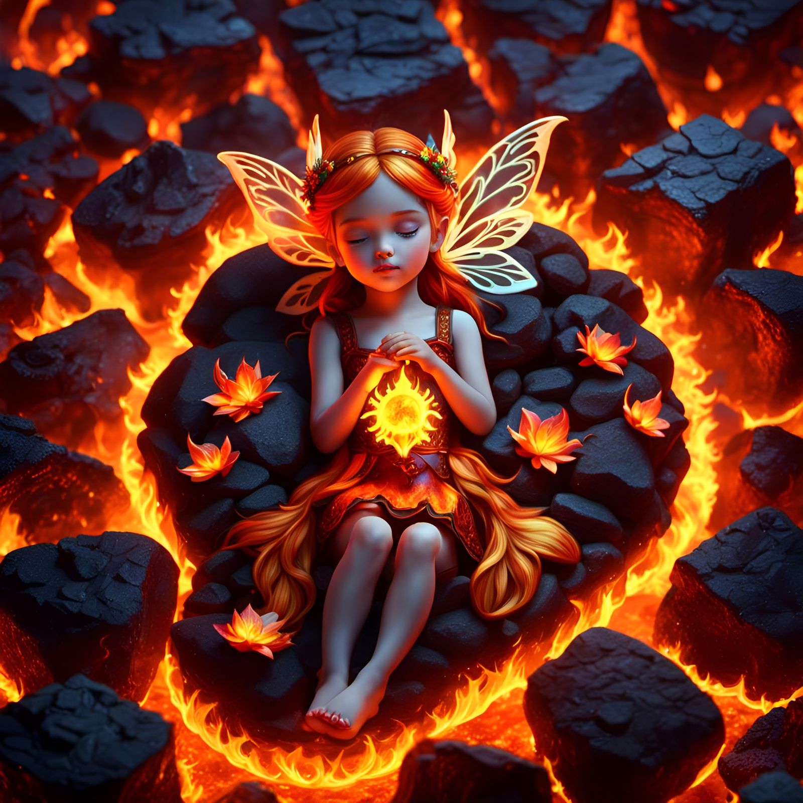 Cute fire fairy