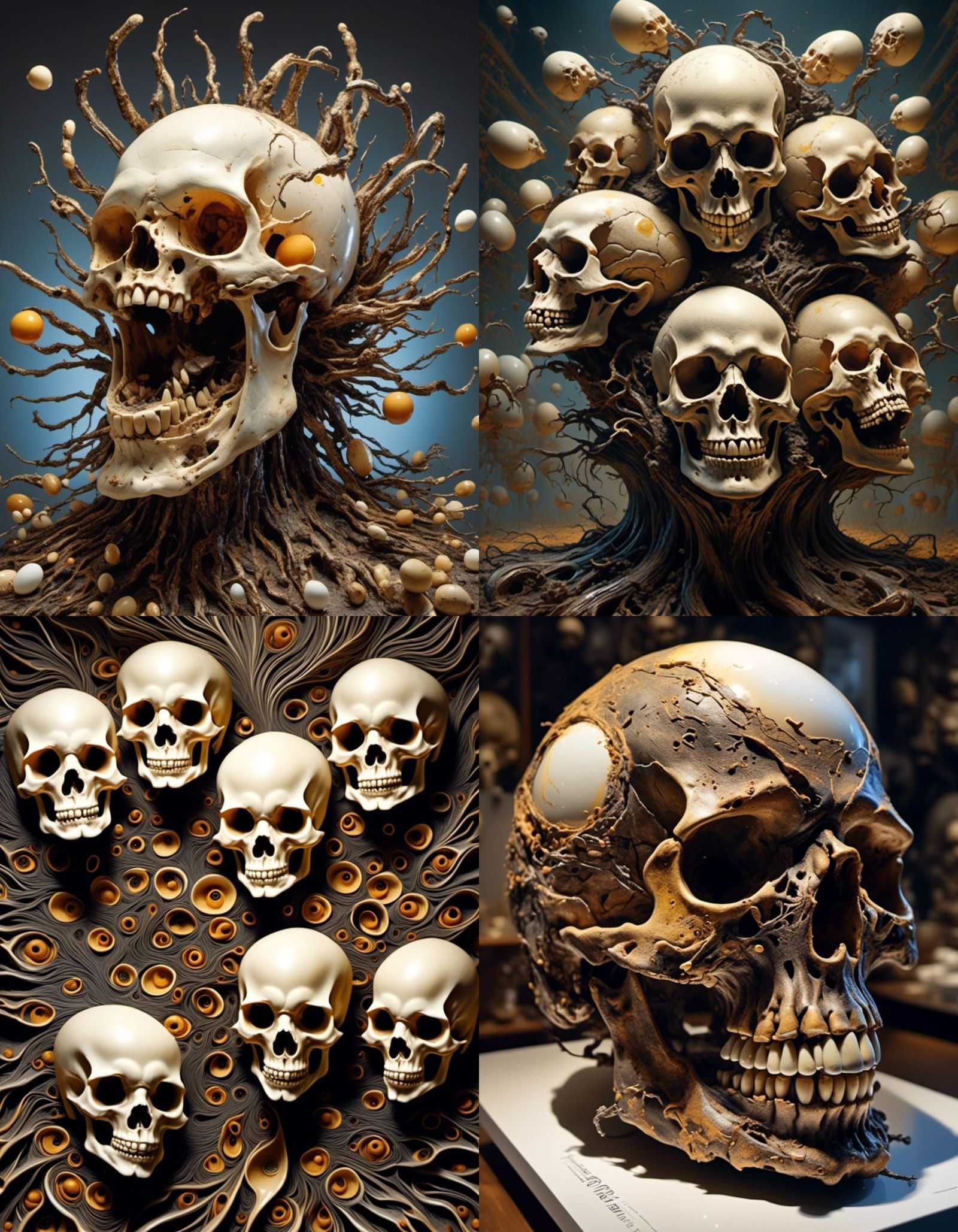Hyperrealistic Cyborgs with Eggshell Skulls