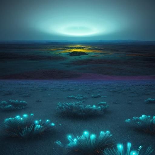Alien in Desolate Landscape as Surrealist Painting