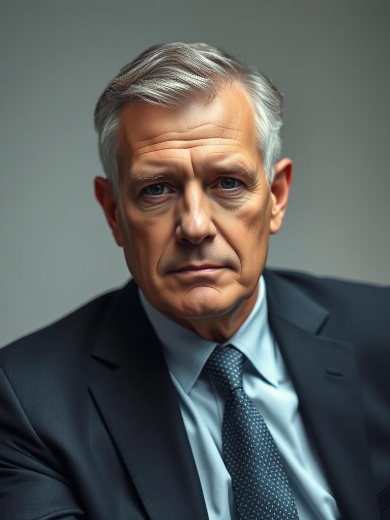 Detailed Studio Portrait of Man in Suit
