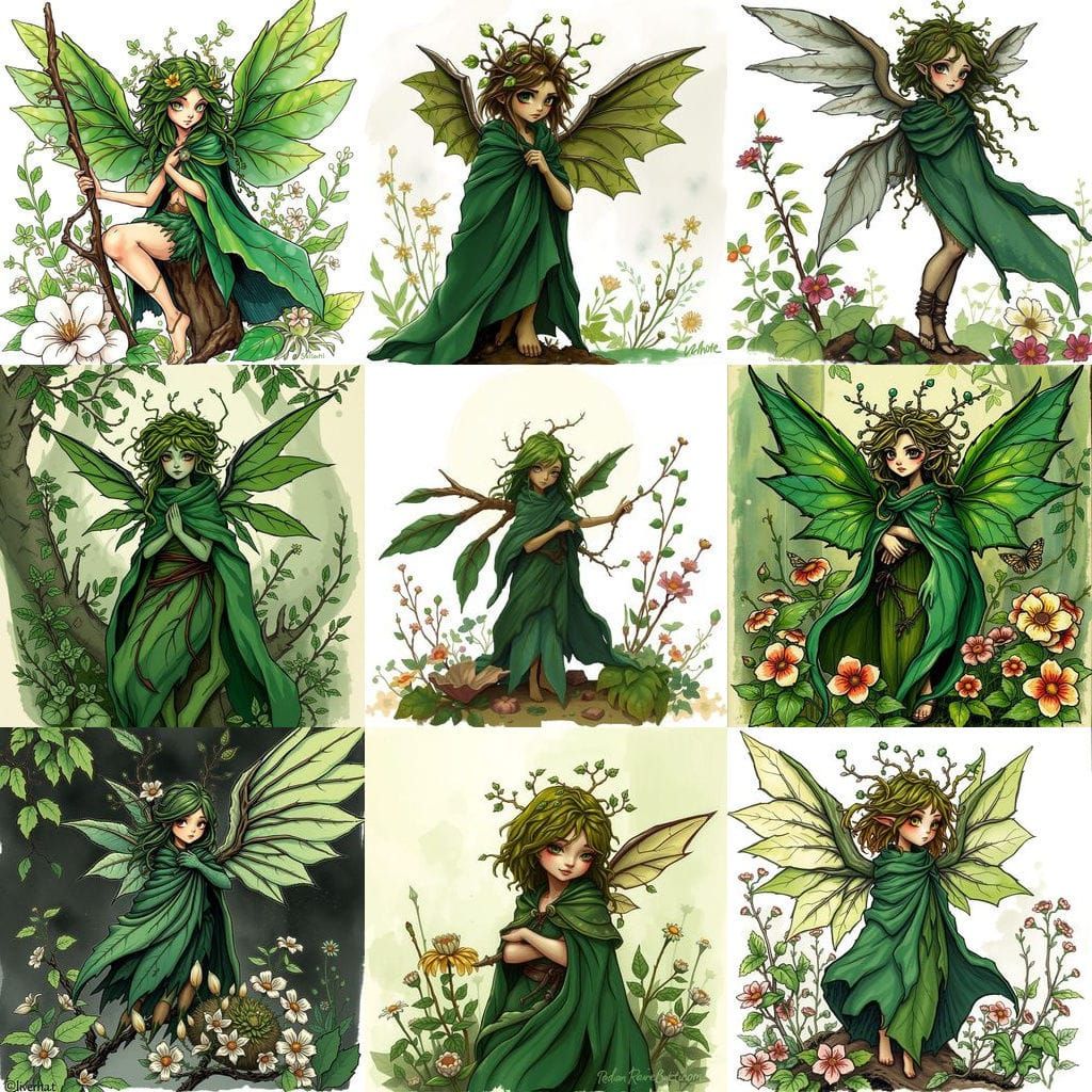 Dryad Valkyrie Witch in Fantasy Art Style