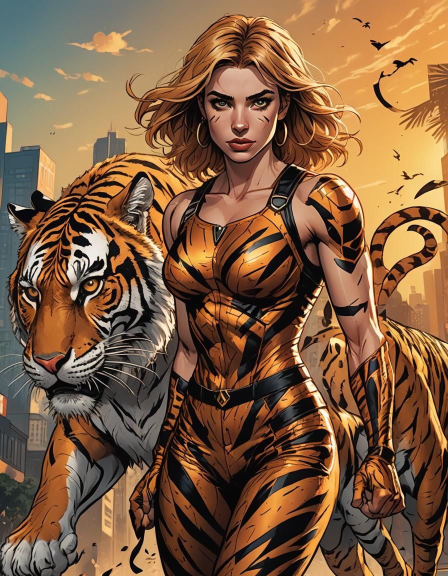 Emma Roberts as Tigra in Comic Book Style