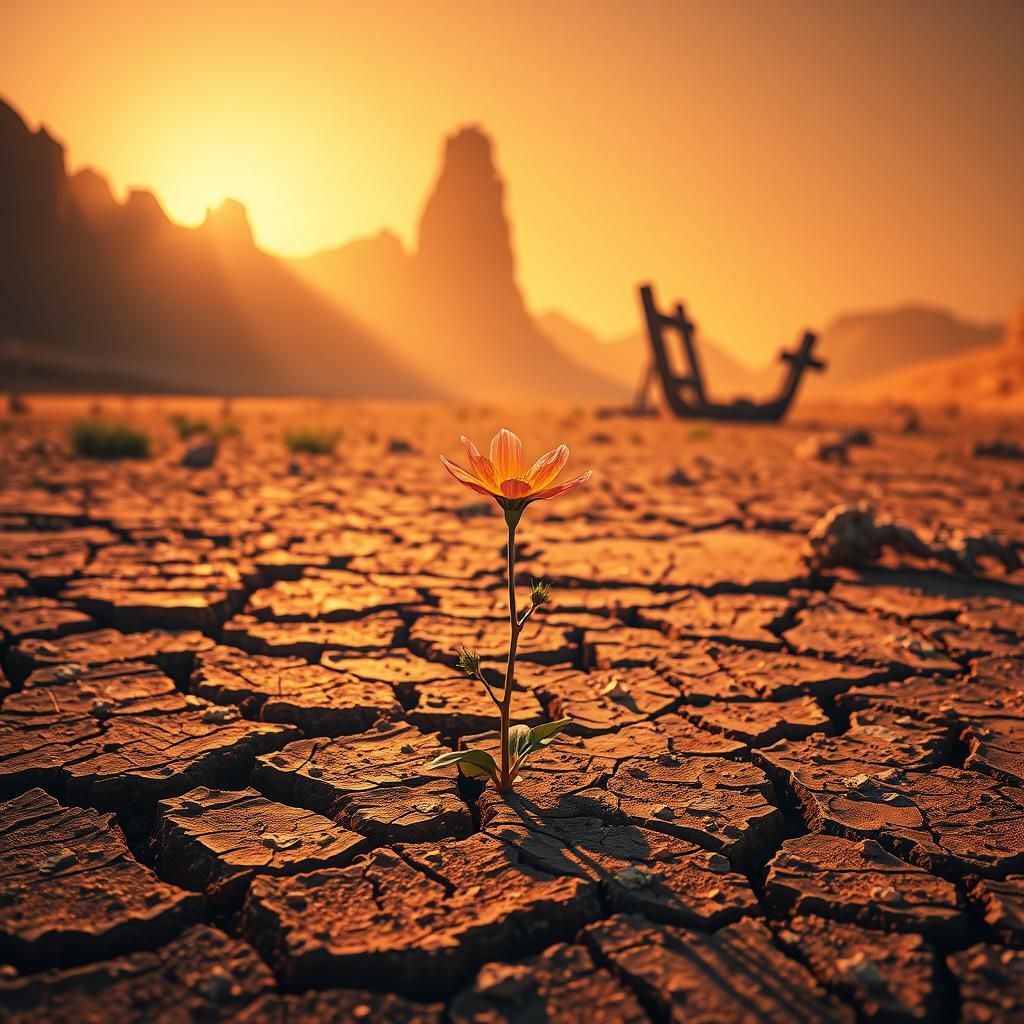 Desert Flower Blooms: Fantasy Matte Painting