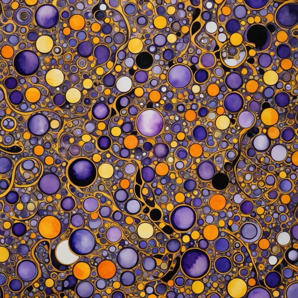 Abstract Watercolor Art with Golden Accents