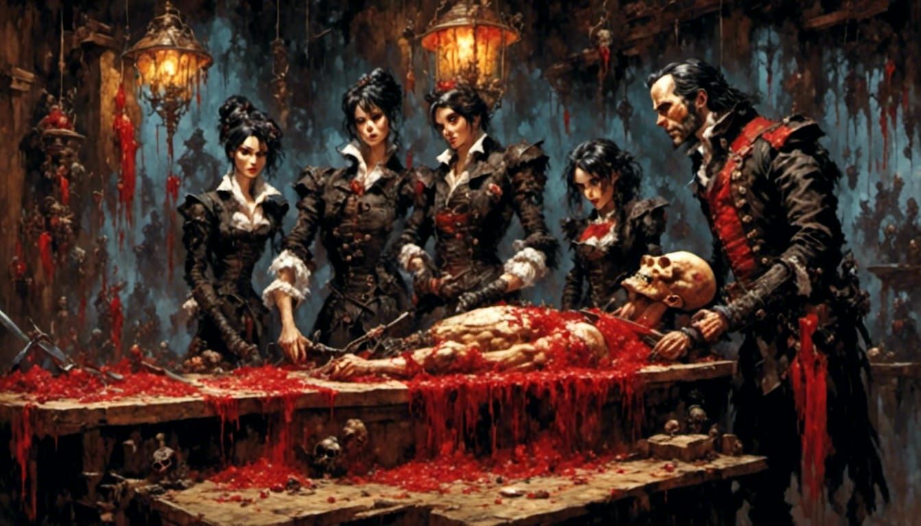 Severed Heads Bleeding Next to Guillotine in Pixel Art